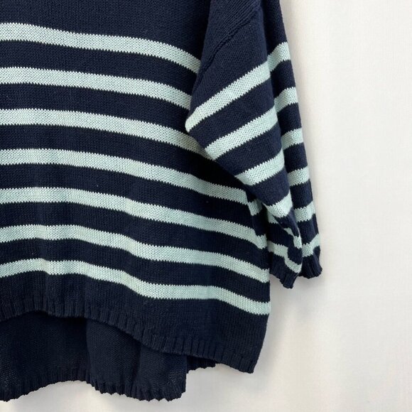 Ecote Womens Pullover Sweater Multicolor Striped 3/4 Sleeve V Neck M New - Picture 7 of 11